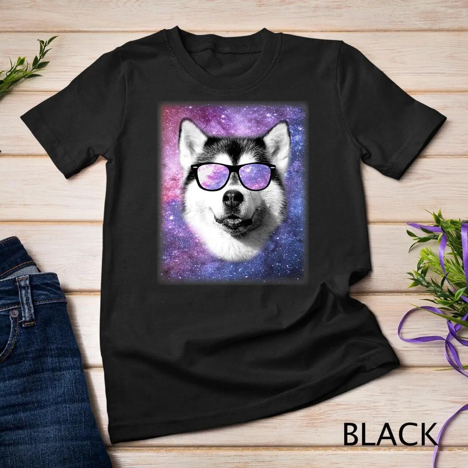 Siberian Husky T Shirt for Kids Space S чёрный