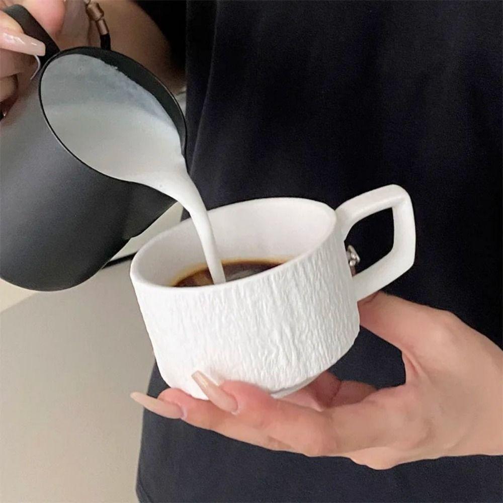 Heat-resistant Cup and Plate Set Comfortable Handle Breakfast Mug  Commercial