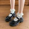 Black Japanese jk round head platform small leather shoes women's 2025 spring new versatile skirt shallow mouth Mary Jane shoes