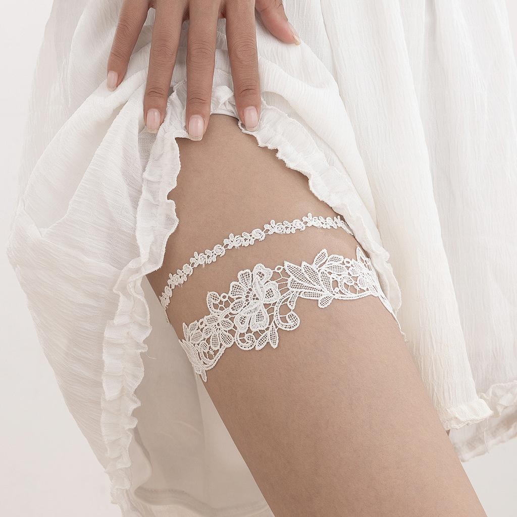 Accessories Gothic Dark Wind Thorns Rose Elastic Thigh Chain Sexy Lace Strap Fringed Leg Ring