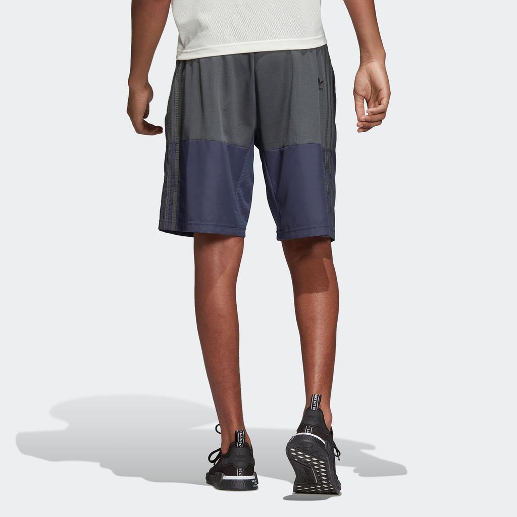 Adidas Originals Color Block Design Lace-Up Patchwork Shorts Men Shorts Blue DV1973