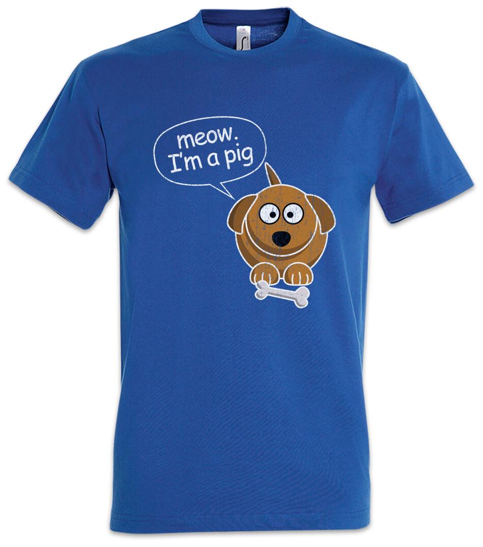 I m A Pig T-Shirt Fun Comic Cartoon Toon Look Dog Cat Animal Sounds 2XL