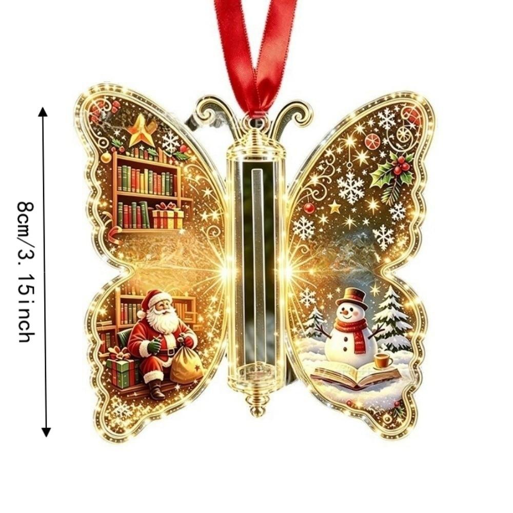 Santa Claus Christmas Tree Ornaments Snowman Butterfly Hanging Decorations Tree Top Decoration