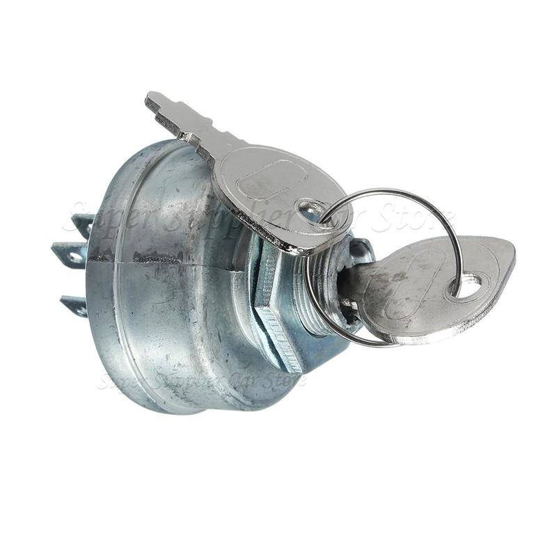 Lawn Mower 5 Spade Ignition Terminal Engine Starter Switch with Keys For MTD 725-0267A Ride On Tractor Mower 725-0267 925-0267A