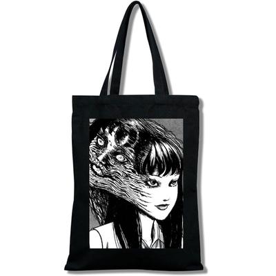 Japon Manga Kız Alışveriş Çantası Junji Ito Tomie Shintaro Kago Baskı Tote Çanta Karikatür Hipster Baskı Rahat Moda