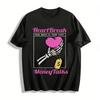 Heartbreak Priced Skeleton Hand Print Top Love Money Themed Tee Pure Cotton T-shirt