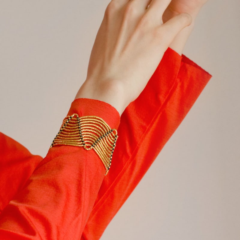 

MORO JEWELLERY LUMIN bracelet, Black & Gold - E L~XL