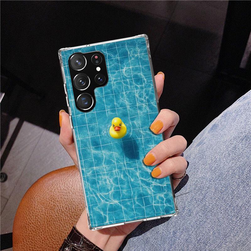 Rubber Ducks Swimming Pool Phone Case For Samsung Galaxy S24 S25 Edge S26 Ultra S23 S22 S21 Plus S20 FE + Personalized Print Cov