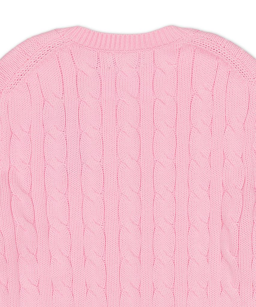 Polo Ralph Lauren Cable Knit Cotton Crew Neck Cardigan - Pink