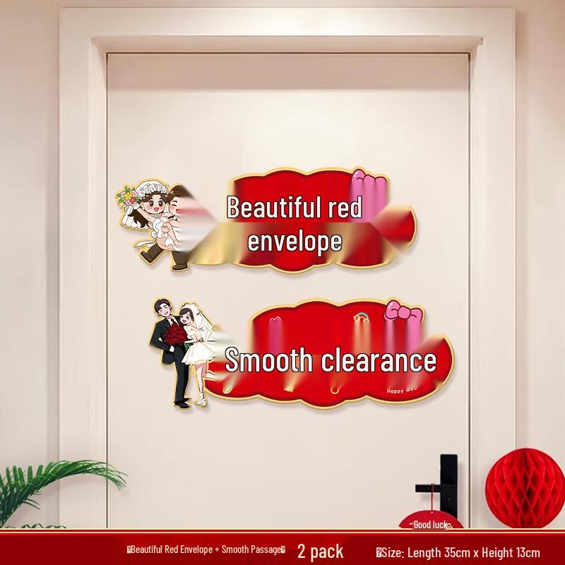 Creative Wedding Groom-Picking Game Props & Door-Crashing Stickers Set