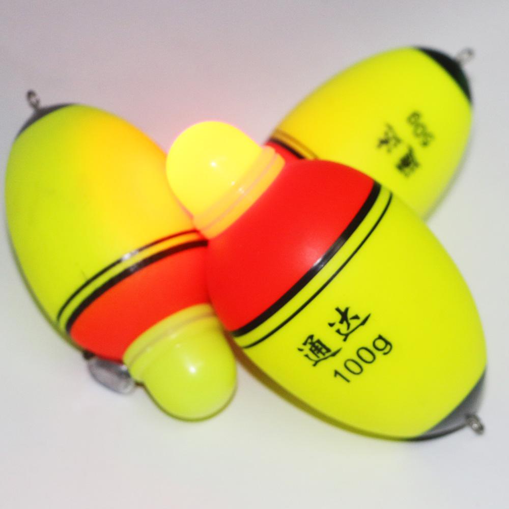 2 Stück 20g-100g Schwimmende Elektronische Doppel-Licht Leuchtende LED Angelpose Stick Schwimmer Leuchtende Nachtposen Zubehör