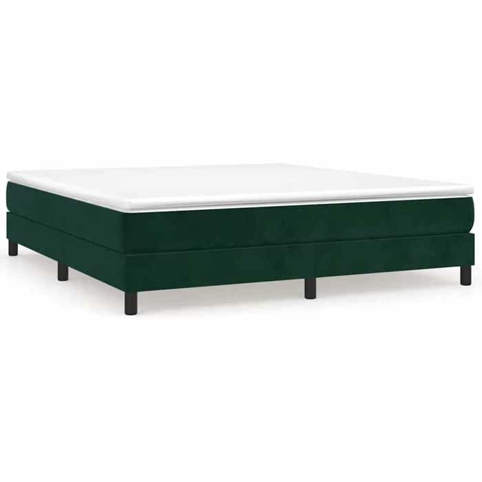 Exclusive House - Slatted Bed Base and Mattress Dark Green 180x200cm Velvet