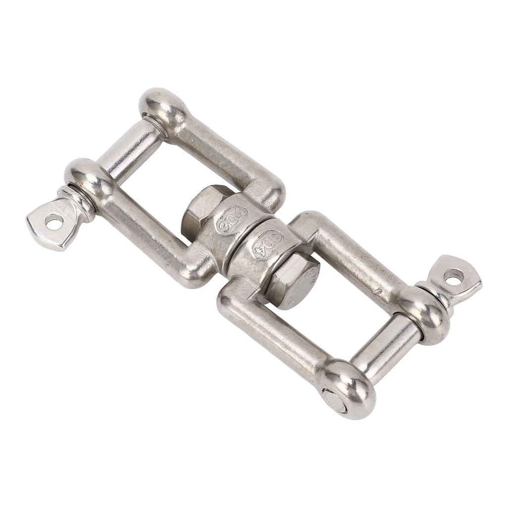 Stainless Steel Double Ended Swivel Shackle 8 Shaped Ring Connector Marine Device for Ships Boat Yacht 10mm, Load