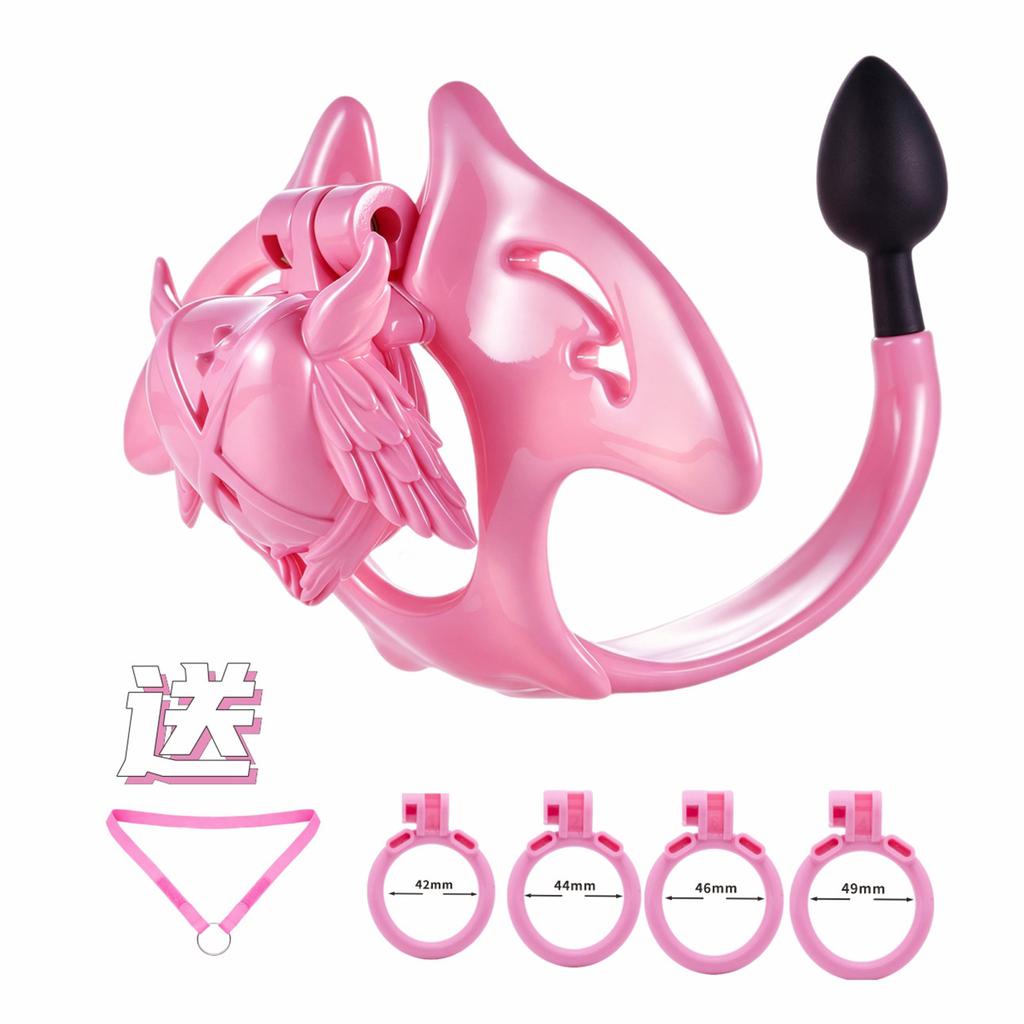 Male Succubus Board Sissy Chastity Cage Front Lock with Rear Anal Plug Genital Restraint Wearable Chastity Pants Sex Toy for Men