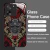 Tempered Glass Phone Case for Motorola Moto G85 G84 G75 G55 Edge 50 Fusion 40 Neo 30 Pro Cover Japan Ghost Face Samurai Pattern