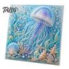 3D Strasssteine Bastelset Meeresschildkröte Oktopus DIY Perlenmalerei Set, Ozean Thema Diamant Malerei Entspannende Erwachsenen Sets Set für Erwachsene Anfänger, Perlen Alles-Perlen