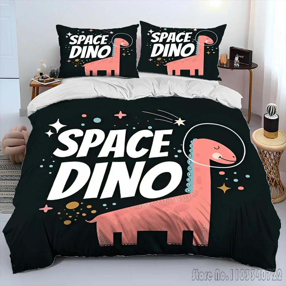 Cartoon Dinosaur Space Cute Dino Children Duvet Cover Set HD Comforter Cover for Kids Bedding Sets Bedclothes Bedroom Decor