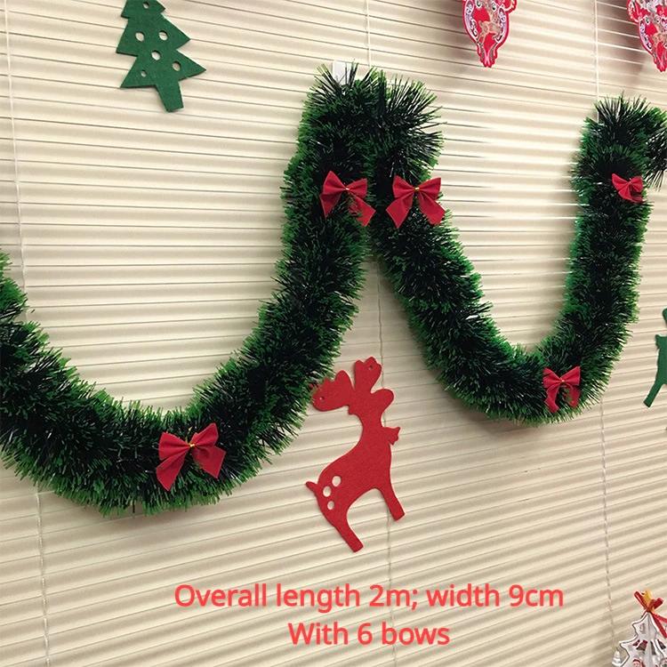 New 2 Meters Christmas Kindergarten Decoration Holiday Colorful Stripes Pulling Snowflake Edge Christmas Decorations for Home