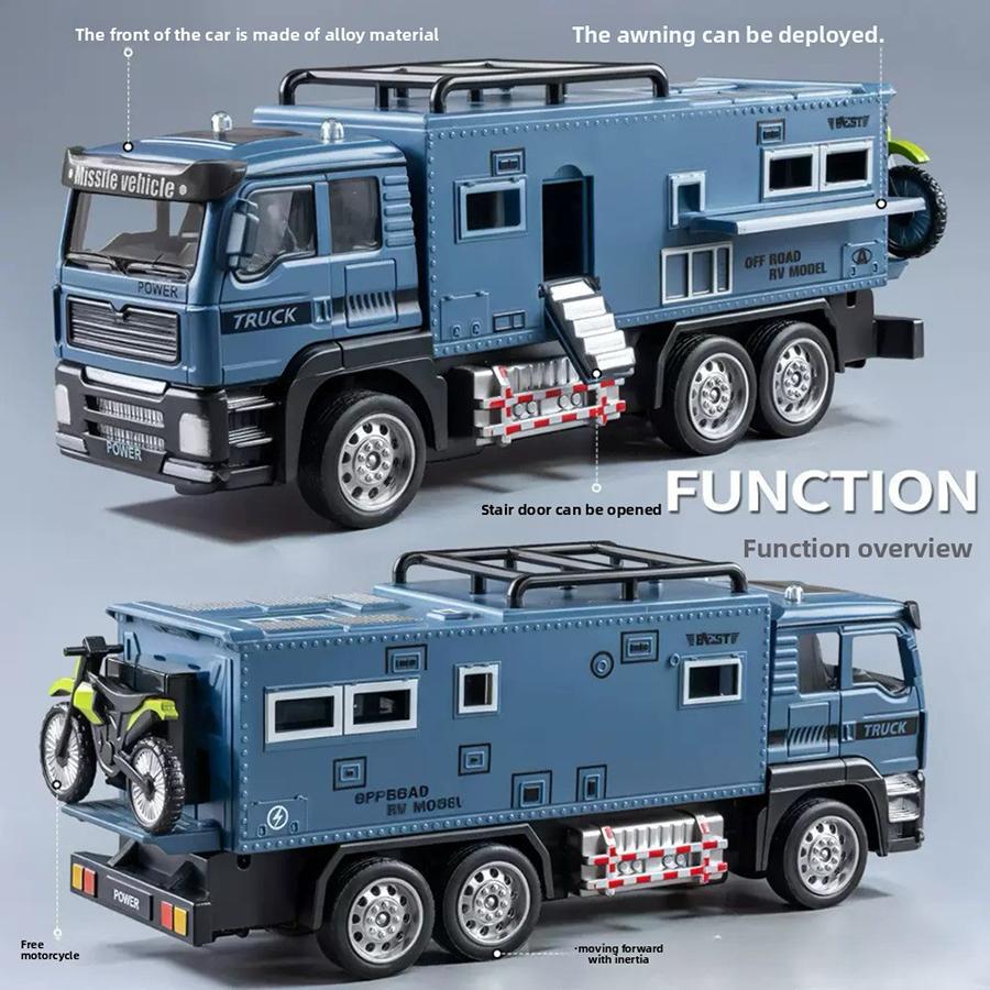 1Pcs- High-Quality 1:24 High-Quality Scale Off-Road Transport Vehicle Construction Set High-Quality Miniature High-Quality Rv Play Sets High-Quality