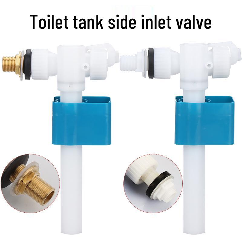 Uniwersalny zawór napełniający z bocznym dopływem do toalety i zawór stopowy