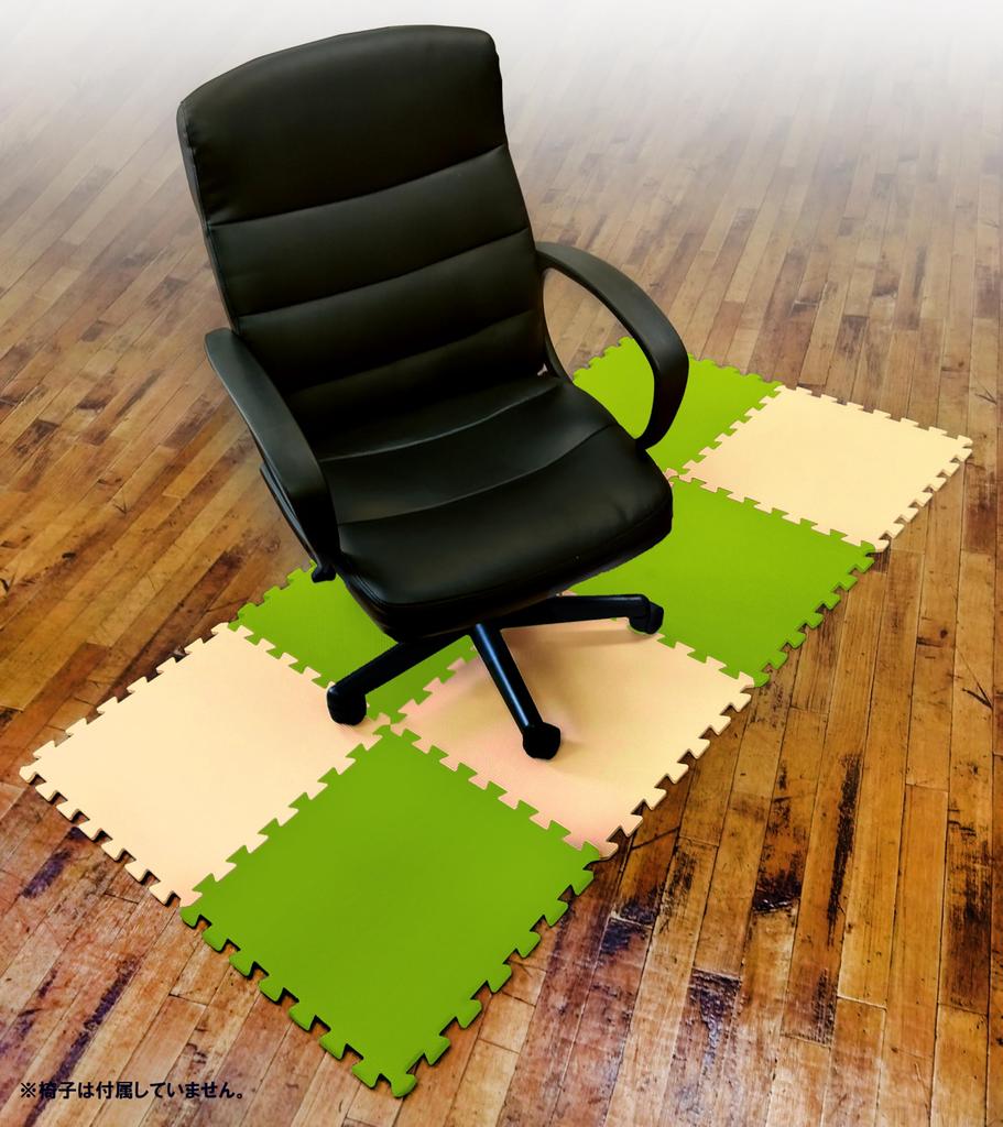 Mizukan Seirensho Large Color Joint Mats, 8-Pack, Beige/Green