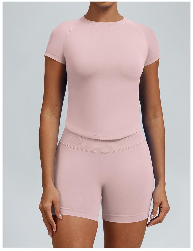 Quick-Dry Slim Fit Yoga T-Shirt - Stretch, Moisture & Sweat-Wicking Fitness Short Sleeve Top