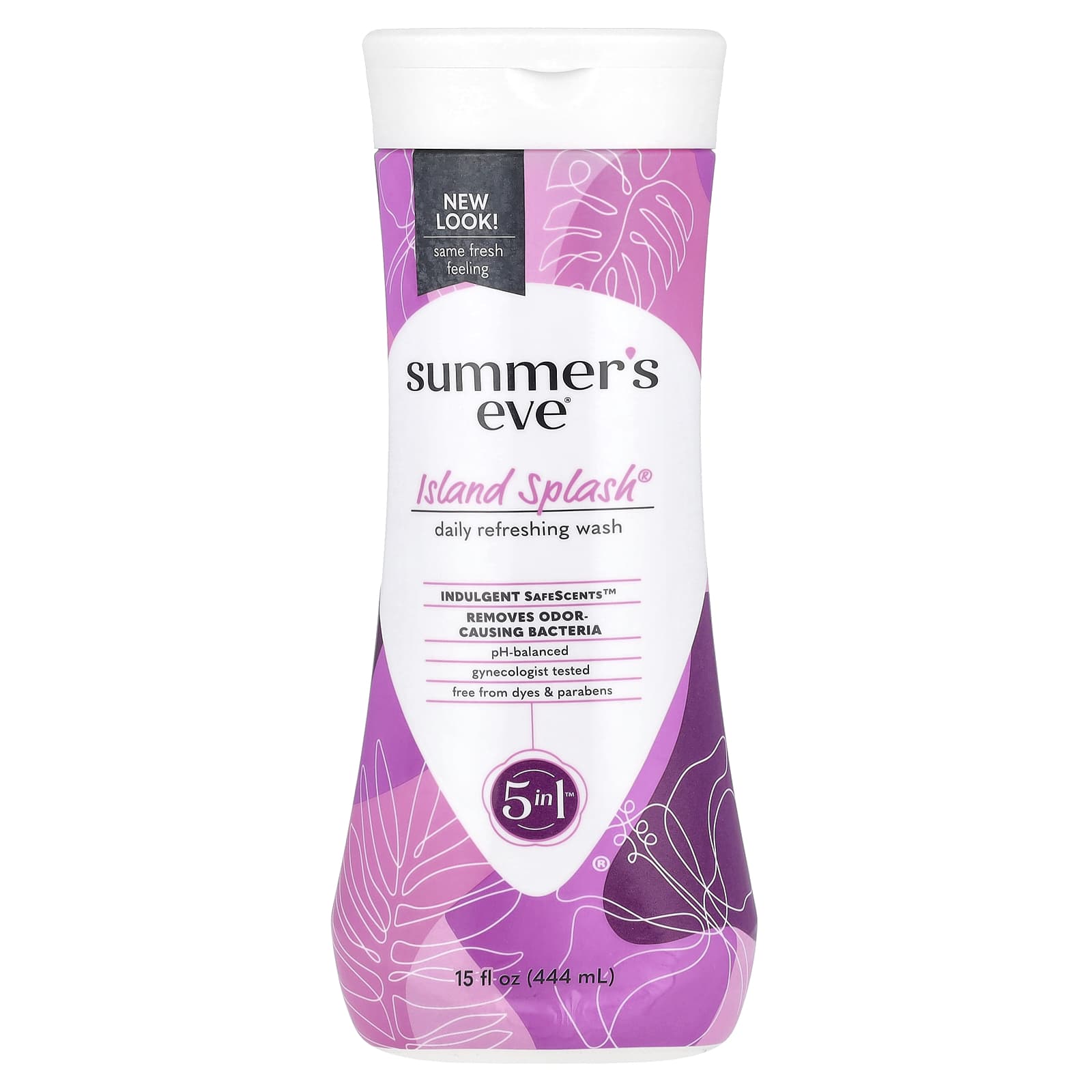 

Summer s Eve 5 в 1™ Ежедневное освежающее средство для умывания, Островной всплеск, 444 мл (15 жидких унций)