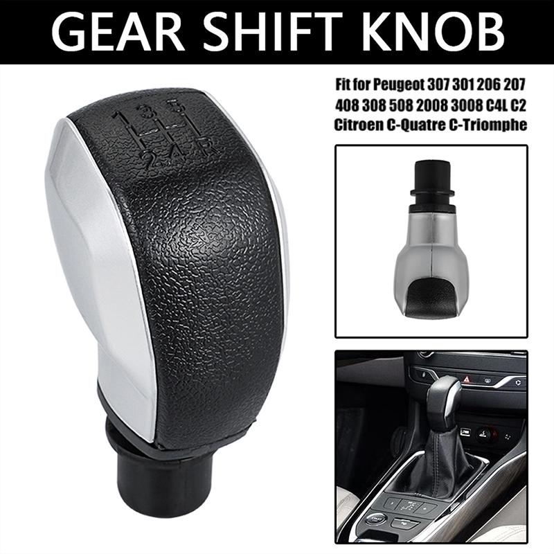 5 Speed Car Gear Shift Knob Shifter Head Lever with Gaiter Boot Cover Adapter Cone Kit for Peugeot 206 207 307 308 408 for Citroen C2 C3 C4