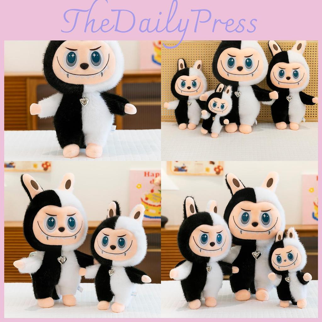Black And White Demon Shaped Cartoon Plush Toy Doll For Children Gift
