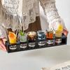 Whiskey Shot Glass Set with S-shape Holder
