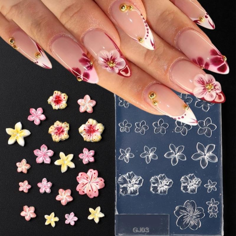 Multiple Size Sakuras Sturdy Silicone Mould Set Portable Accessory for Craft Supplies Nails Making Plaster Crafting