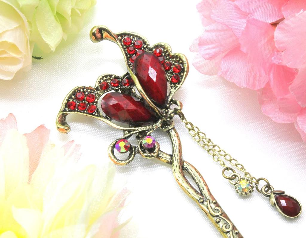 Miaomyao Single for Japanese and Metal Hair Butterfly Antique Muted Hair Miaomyao Hairpin, Hairpin, Clothing, Tomesode, Kimono, Yukata, Ornament,