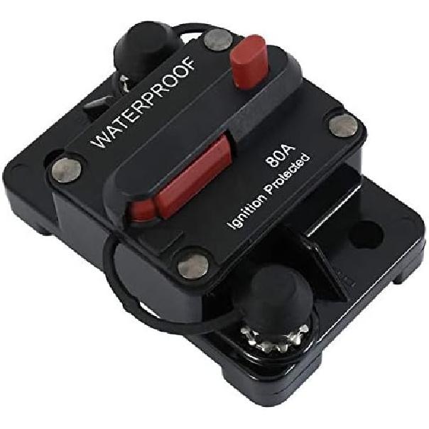 100 Amp Circuit Breaker 30A-300A with Manual Reset Waterproof Inline Fuse Inverter for Marine Trolling Motors Boat ATV Manual Power 12V-48VDC