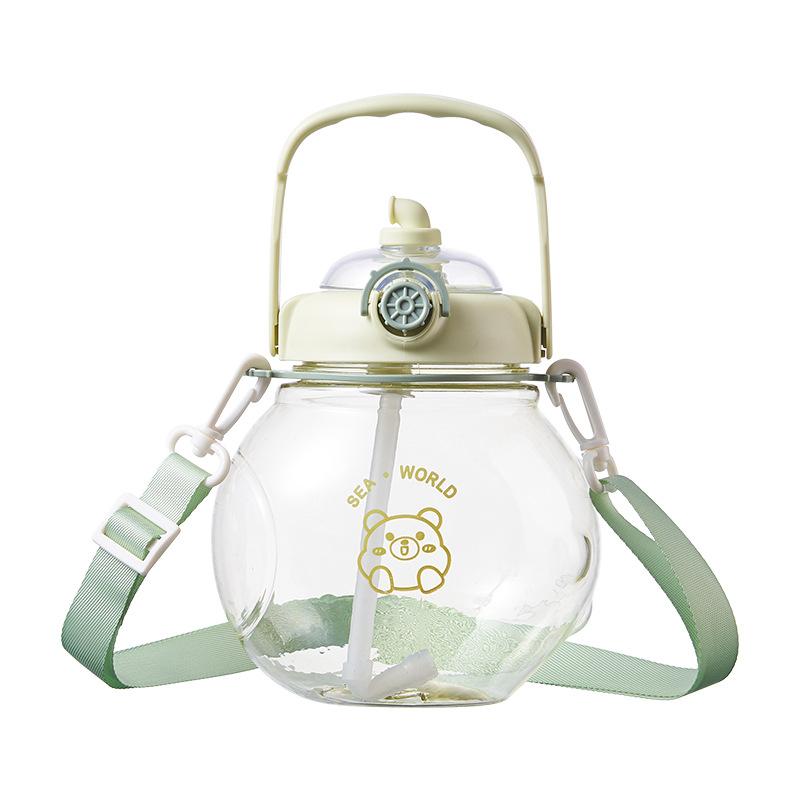 Cute pot belly cup kids outdoor water cup submarine with straw with portable space water bottle