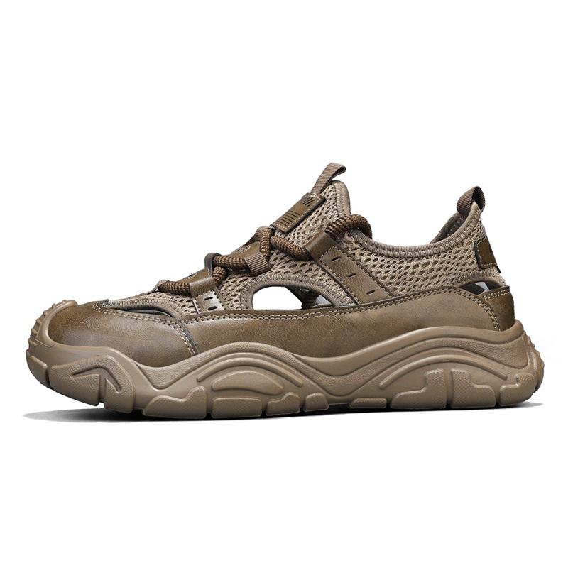 Black Fashion Designer Men's Sandals Breathable Casual Shoes for Men Outdoor Non Slip Beach Sandals New Male Platform Sandalias