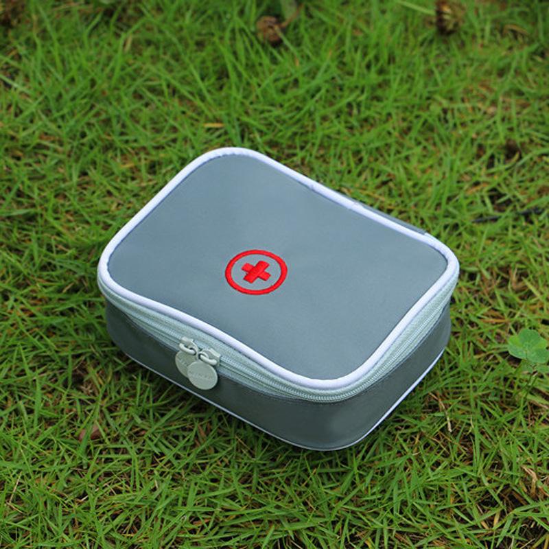 2Pcs Portable Mini First Aid Pouch Empty Travel Medicine Bag Double Zippers Handy Pills Pocket for Travel Home Small Size