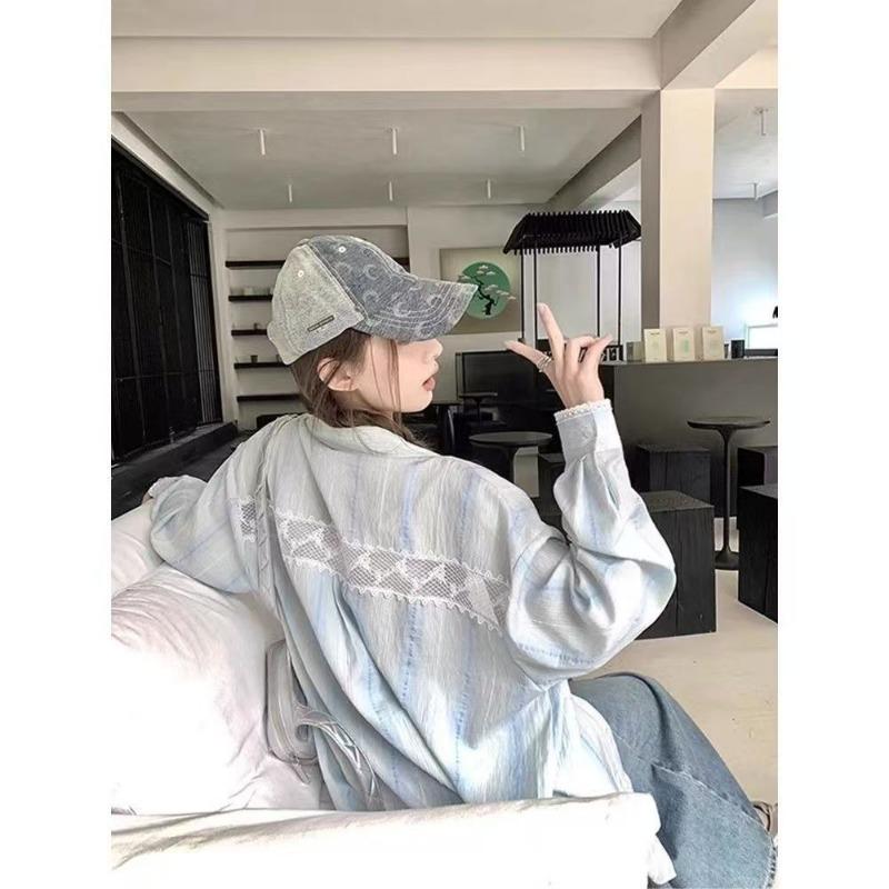 Hollow Patchwork Shirt Women's Summer Sun Protection Shirt Design Thin Cardigan Top