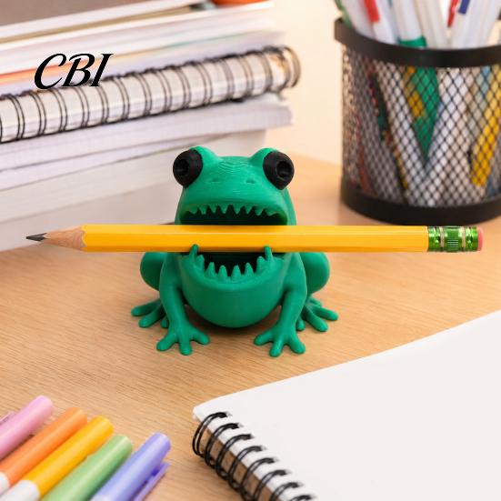 Bureau Pen Organizer Leuke Kikker Houder, 3D Geprinte Figuur, Cartoon Leuke Tafeldecoratie Organizer, Multifunctionele Opbergruimte voor Pennen Potloden Markers,