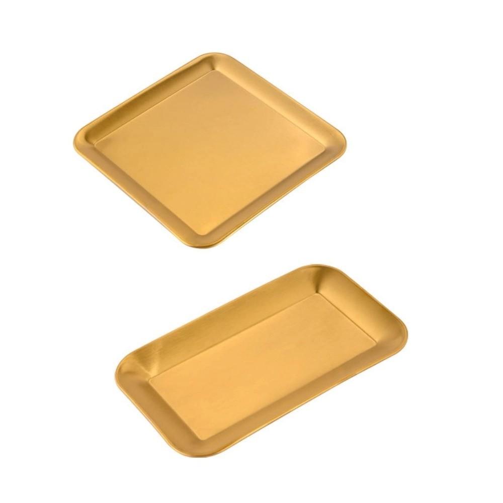 2PCS/SET Wear-resistant Stainless Steel Tray Rustproof Seafood Plate Shallow Tray  Restaurant Use