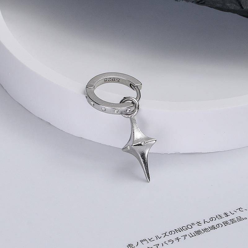 Three-Dimensional Design Cross Star Ear Buckle Earrings Multi-Wear Method Fashion Matte Planet Diamond Earrings