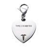 Unique Heart Shaped Id Pendant Keyring,Stainless Steel Custom Engraved Alert Alert Keychain