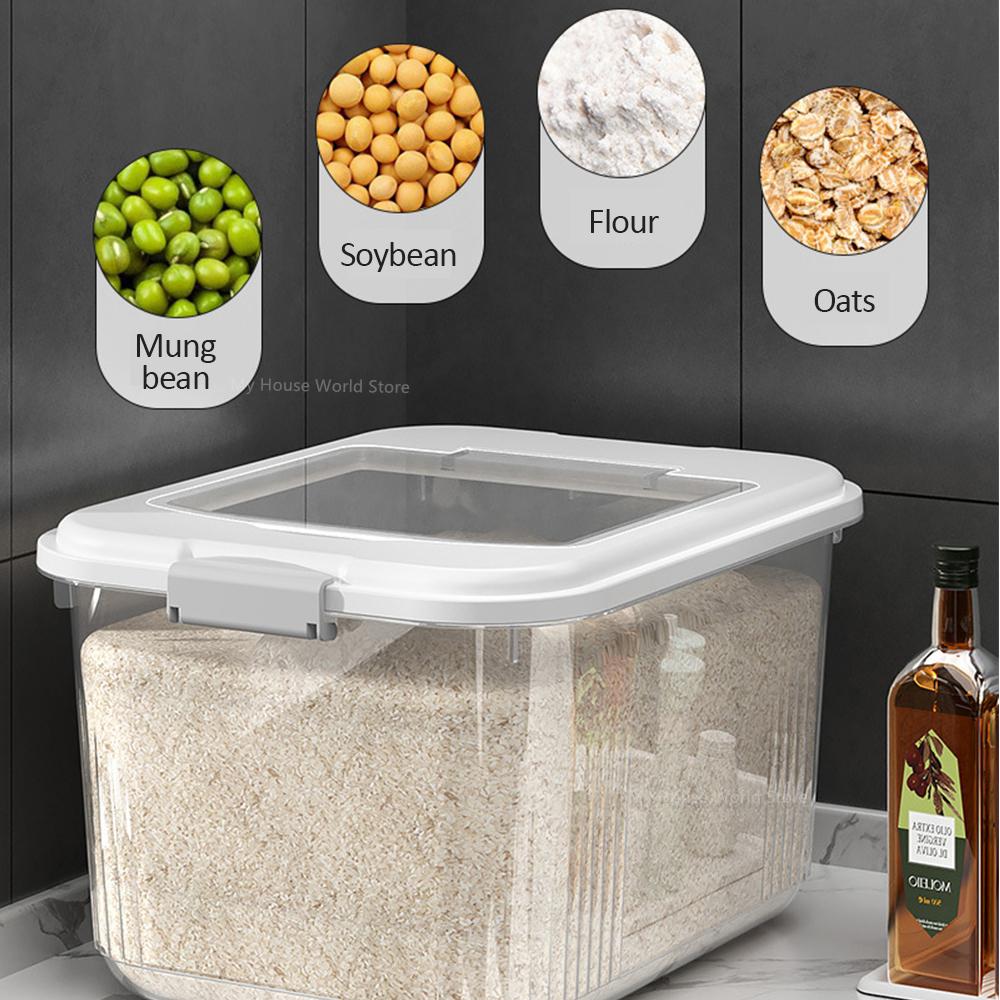 Reisbehälter zur Aufbewahrung in der Küche, insektensicher, feuchtigkeitsbeständig, versiegeltes Glas mit Deckel für die Küche, Behälter zur Aufbewahrung von Haustier- und Hundefutter