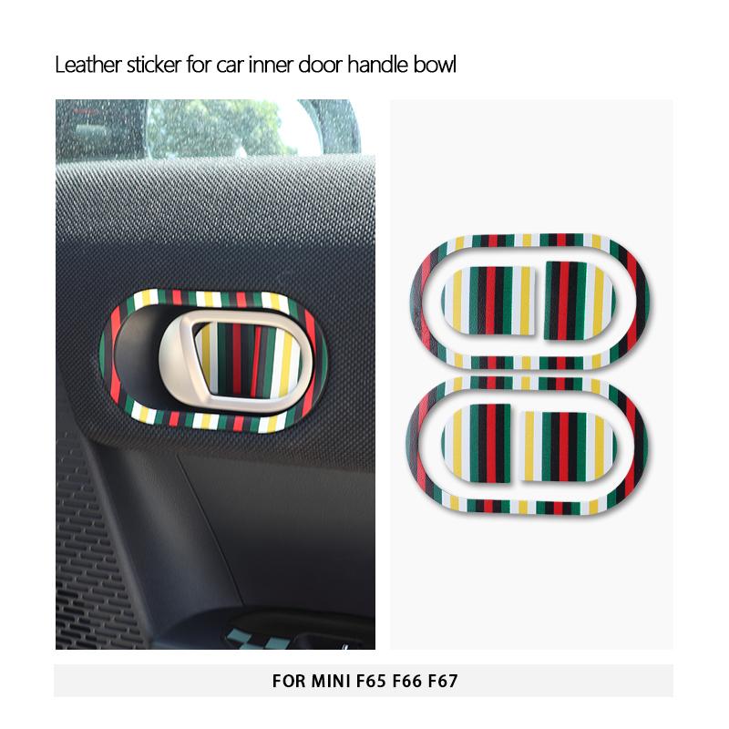 2pcs/4pcs For Mini Cooper F65 F66 F67 2024 2025 Car Inner Door Handle Bowl Trim Decoration Stickers Interior Car Accessories