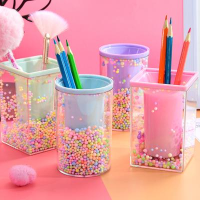 Kristall Stift Halter Schreibtisch Schreibwaren Organizer Schule Flasche Lagerung Aufräumen Zubehör Make-Up Pinsel Bleistift Topf Tisch Liefert