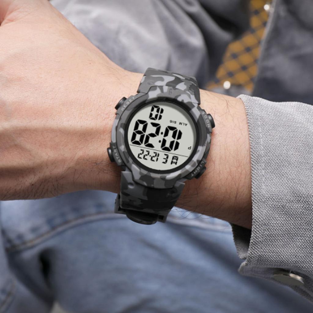 Digital Display Men Sports Electronic Watch Waterproof Multifunction Outdoor Night Light Sporting Watch