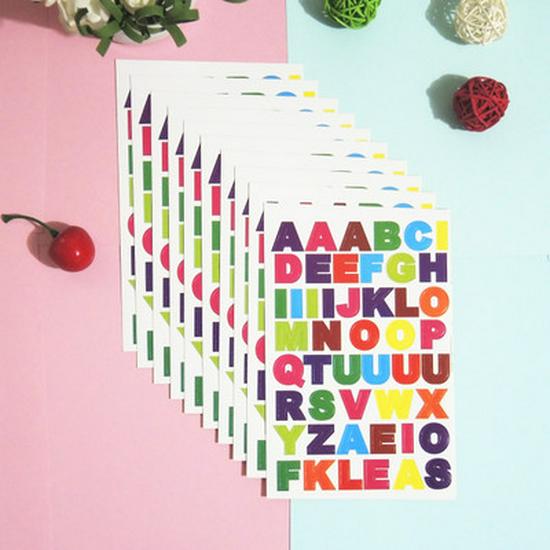 Self-Adhesive English Letter and Number Stickers for Children (0-9, A-Z)