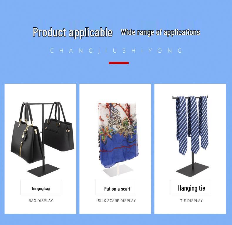 Stainless Steel T-Shaped Handbag & Scarf Display Stand