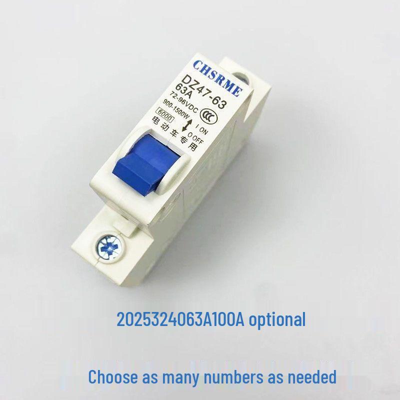 Electric Vehicle Circuit Breaker 48V-72V 32A-63A Battery DC Overload Protection
