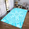 Geometric Blue Mandala Pattern Carpet with Floral Design for Home Decor Suitable for use as an anti-slip for living room bedroom sofas