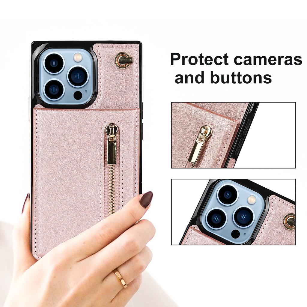 CrossBody Lanyard Zipper Wallet Leather Case for iPhone 15 14 Plus 13 12 11 Pro Max XSMax 8 7 P Samsung S24 S23 S22 S21 Ultra Plus S23 S21 FE Note20Ul